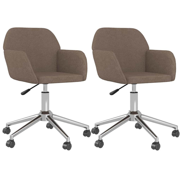 Scaune de bucătărie pivotante, 2 buc., gri taupe, textil WALTI