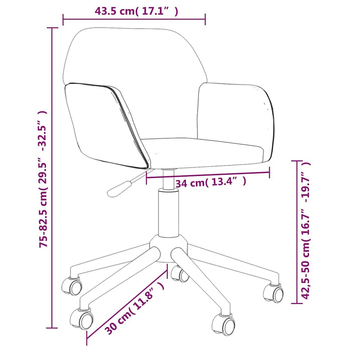 Scaune de bucătărie pivotante, 2 buc., gri taupe, textil WALTI