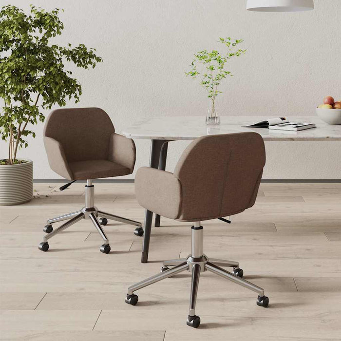 Scaune de bucătărie pivotante, 2 buc., gri taupe, textil WALTI
