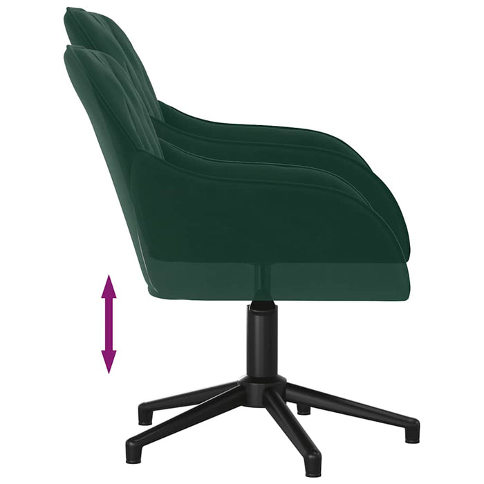 Scaune de bucătărie pivotante, 2 buc., verde închis, catifea - WALTI WALTI