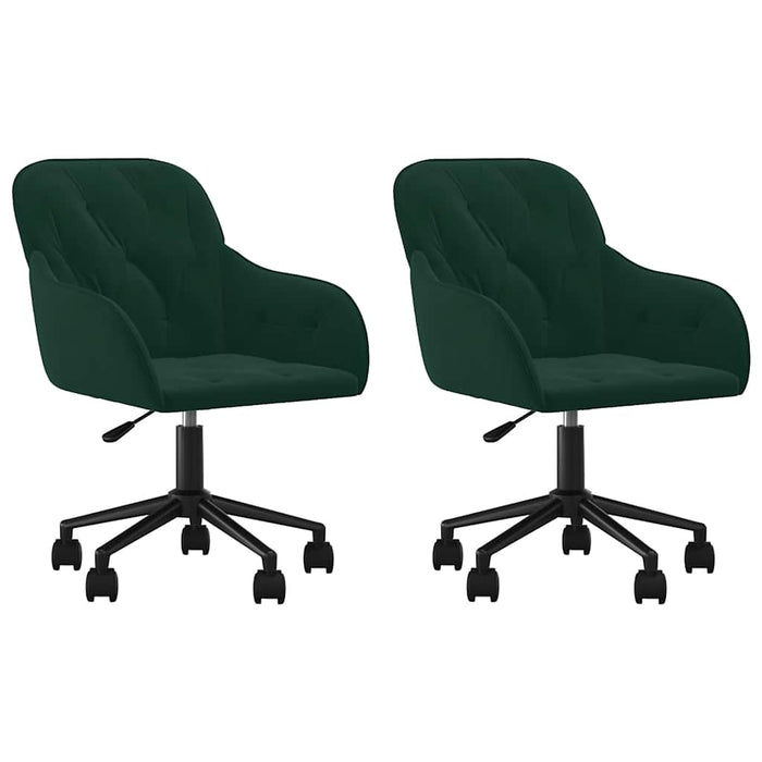 Scaune de bucătărie pivotante, 2 buc., verde închis, catifea - WALTI WALTI