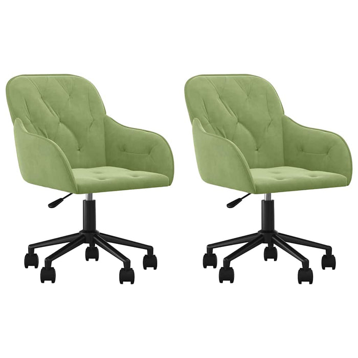 Scaune de bucătărie pivotante, 2 buc., verde deschis, catifea - WALTI WALTI