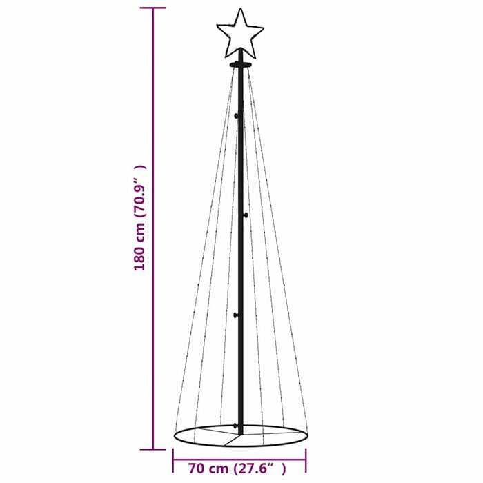 Brad de Crăciun conic, 108 LED-uri, alb cald, 70x180 cm - WALTI WALTI