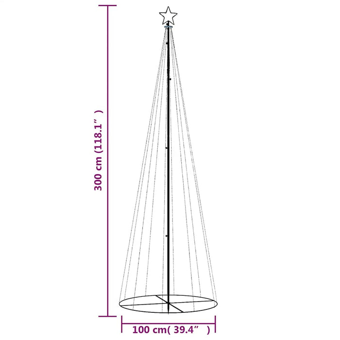 Brad de Crăciun conic, 310 LED-uri, alb rece, 100x300 cm - WALTI WALTI