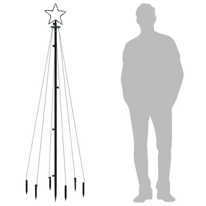 Brad de Crăciun, 108 LED-uri alb rece, 180 cm, cu țăruș - WALTI WALTI