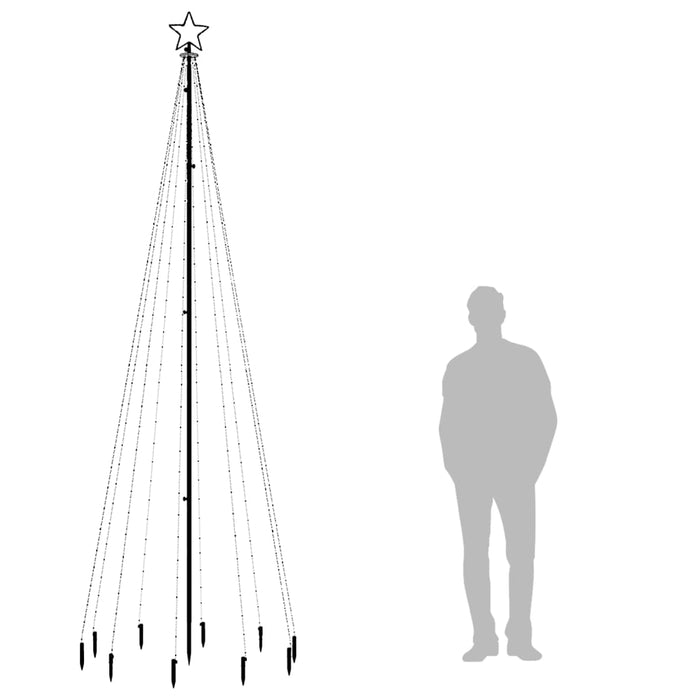 Brad de Crăciun, 310 LED-uri, alb cald, 300 cm, cu țăruș - WALTI WALTI
