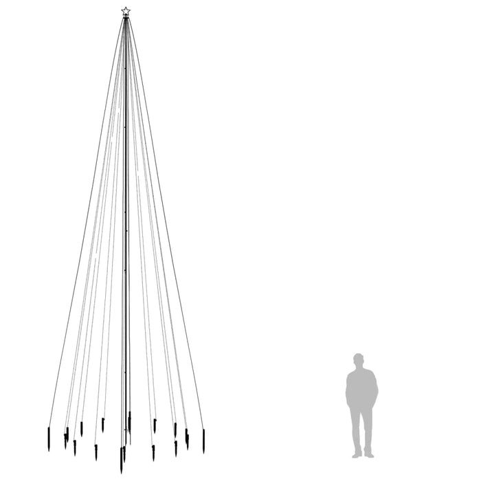 Brad de Crăciun cu țăruș, 1134 LED-uri, alb cald, 800 cm WALTI
