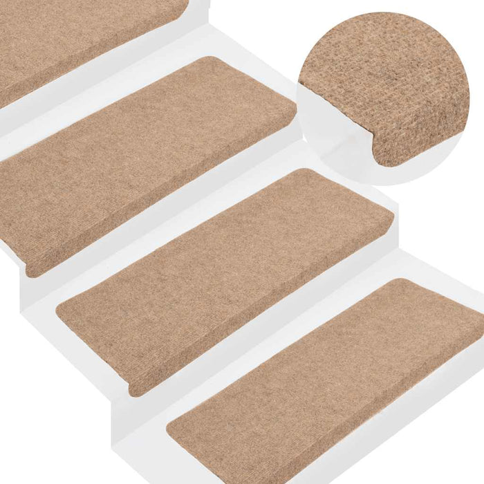 Covorașe scări autoadezive, 15 buc., bej, 65x24,5x3,5 cm - WALTI WALTI
