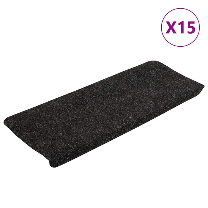 Covorașe scări autoadezive, 15 buc., antracit, 65x24,5x3,5 cm - WALTI WALTI