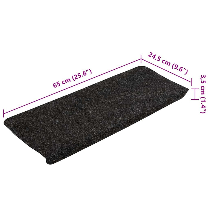Covorașe scări autoadezive, 15 buc., antracit, 65x24,5x3,5 cm - WALTI WALTI