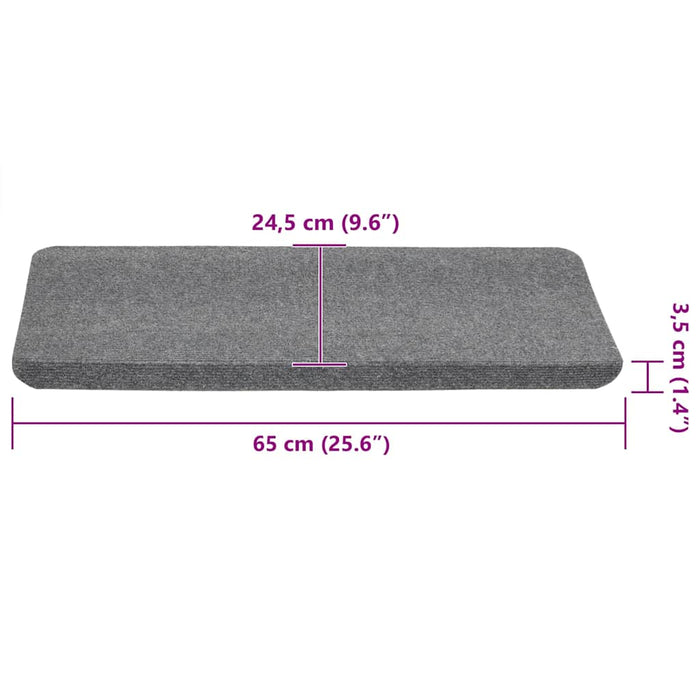 Covorașe scări autoadezive, 15 buc., gri, 65x24,5x3,5 cm - WALTI WALTI