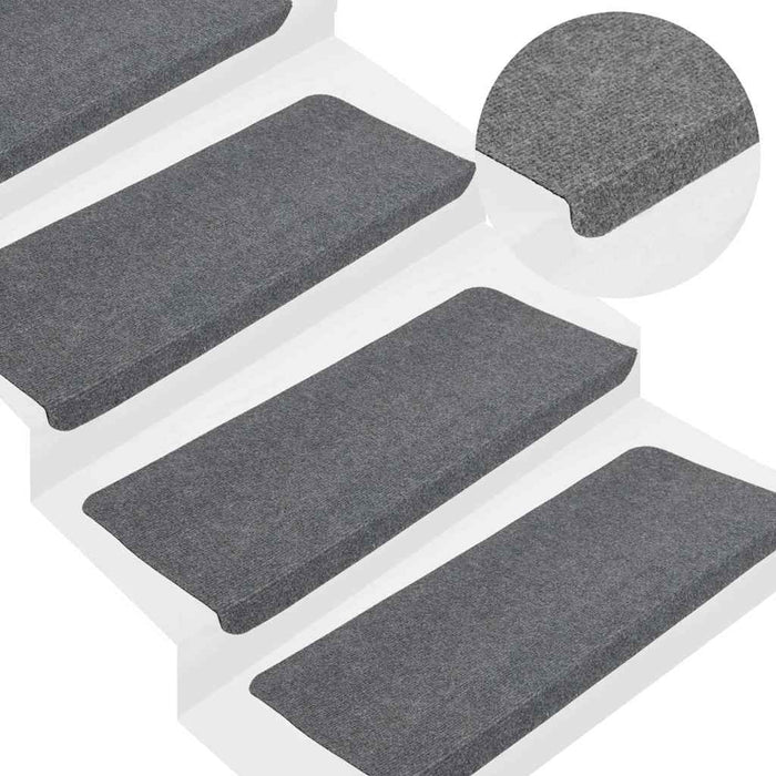 Covorașe scări autoadezive, 15 buc., gri, 65x24,5x3,5 cm - WALTI WALTI