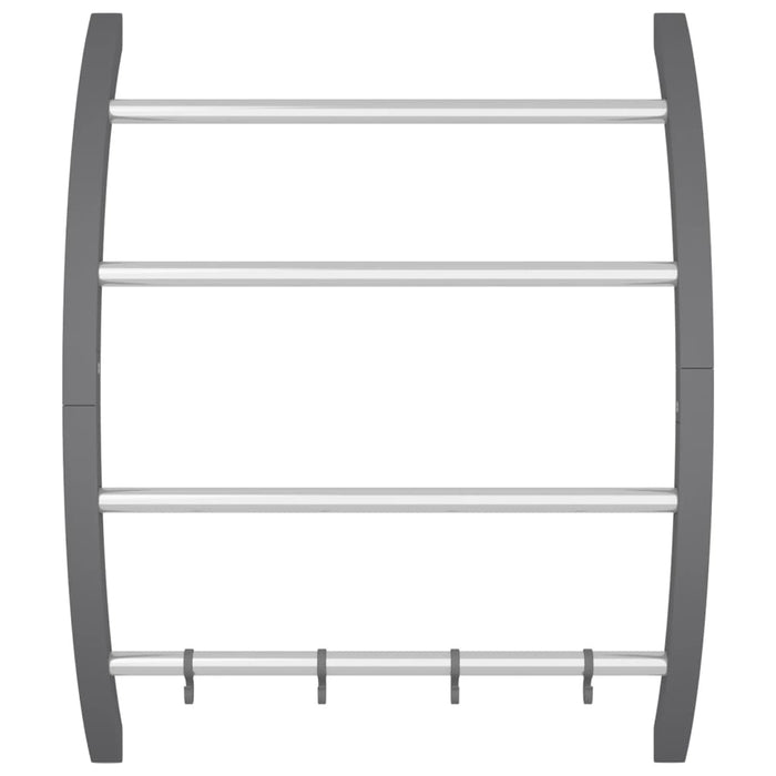 Suport pentru prosoape cu cârlige argintiu 56x16x72 cm aluminiu WALTI