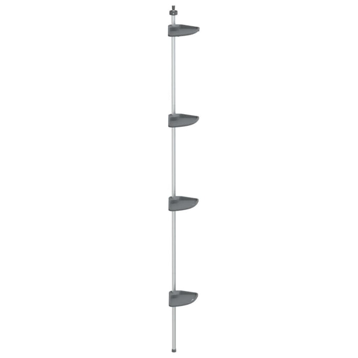 Raft de colț pentru duș telescopic 4 niveluri argintiu aluminiu - WALTI WALTI