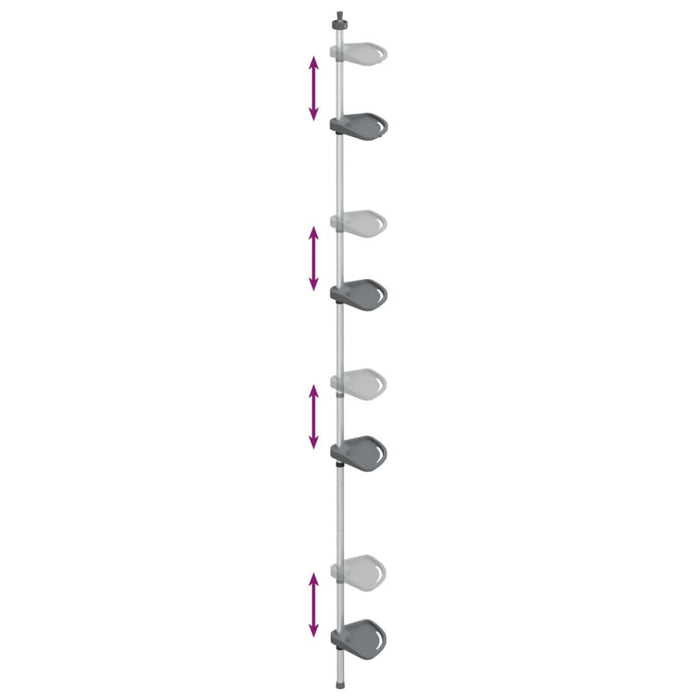 Raft de colț pentru duș telescopic 4 niveluri argintiu aluminiu - WALTI WALTI