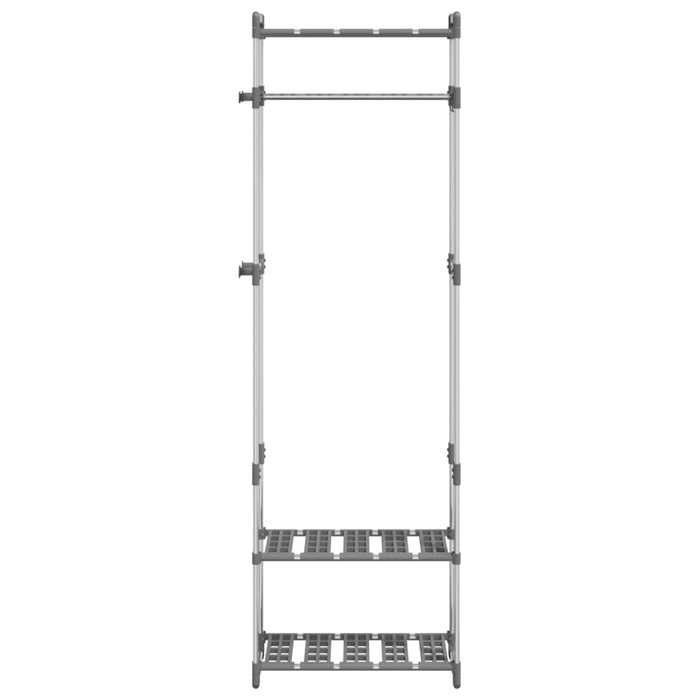 Suport de haine cu 3 niveluri, argintiu, 59x29x192 cm, aluminiu - WALTI WALTI