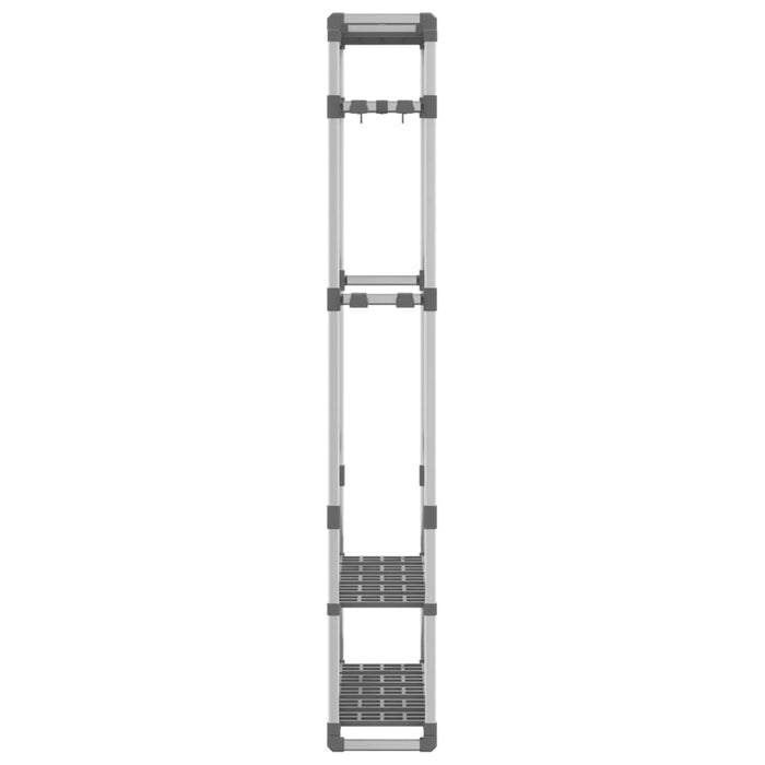 Suport de haine cu 3 niveluri, argintiu, 59x29x192 cm, aluminiu - WALTI WALTI