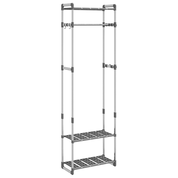 Suport de haine cu 3 niveluri, argintiu, 59x29x192 cm, aluminiu - WALTI WALTI