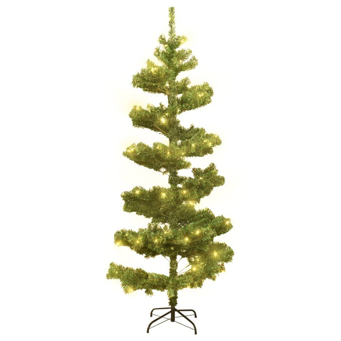 Brad Crăciun pre-iluminat ondulat cu suport, verde, 180 cm, PVC - WALTI WALTI
