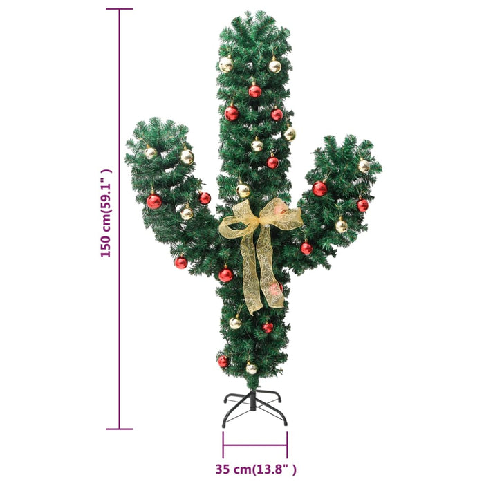 Cactus de Crăciun cu suport și LED, verde, 150 cm, PVC - WALTI WALTI