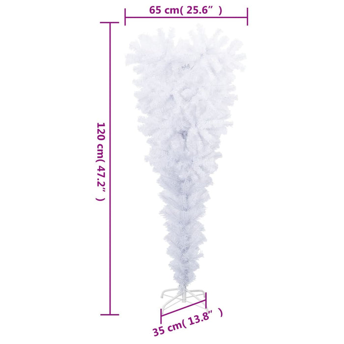 Brad de Crăciun artificial inversat, cu suport, alb, 120 cm - WALTI WALTI