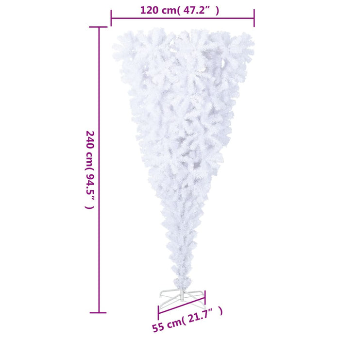Brad de Crăciun artificial inversat, cu suport, alb, 240 cm - WALTI WALTI