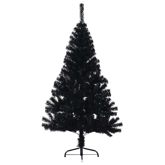 Jumătate brad de Crăciun artificial cu suport, negru 120 cm PVC - WALTI WALTI