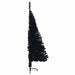 Jumătate brad de Crăciun artificial cu suport, negru 120 cm PVC - WALTI WALTI