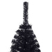 Jumătate brad de Crăciun artificial cu suport, negru 120 cm PVC - WALTI WALTI