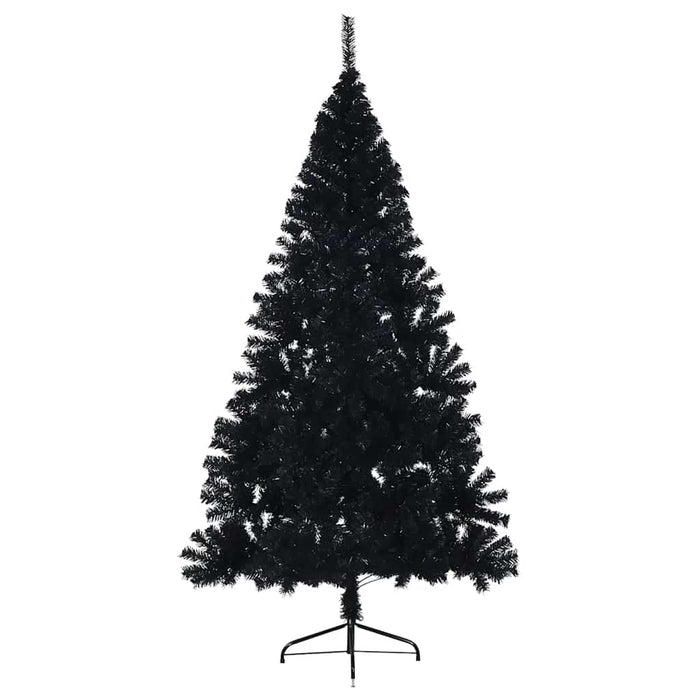Jumătate brad de Crăciun artificial cu suport, negru 210 cm PVC WALTI