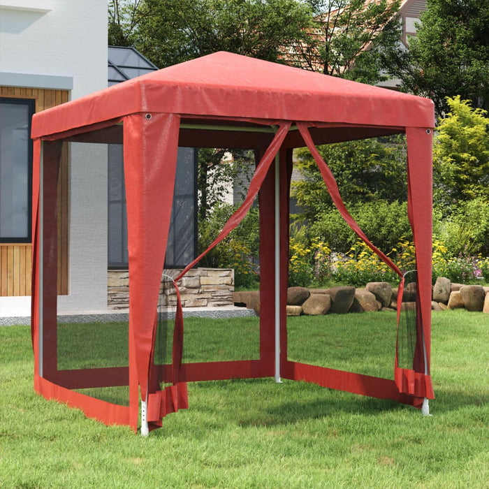 Cort de petrecere cu 4 pereți din plasă, roșu, 2x2 m, HDPE - WALTI WALTI