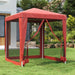 Cort de petrecere cu 4 pereți din plasă, roșu, 2x2 m, HDPE - WALTI WALTI