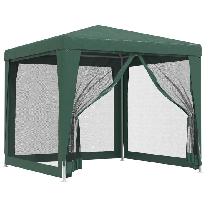 Cort de petrecere cu 4 pereți din plasă, verde, 2,5x2,5 m, HDPE - WALTI WALTI
