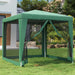 Cort de petrecere cu 4 pereți din plasă, verde, 2,5x2,5 m, HDPE - WALTI WALTI