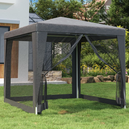 Cort de petrecere 4 pereți din plasă antracit 2,5x2,5 m HDPE - WALTI WALTI