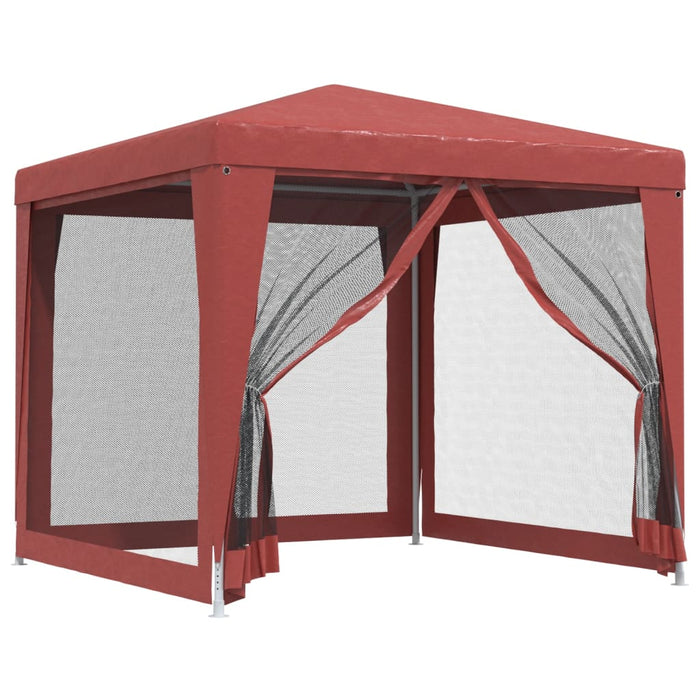 Cort de petrecere cu 4 pereți din plasă, roșu, 2,5x2,5 m, HDPE - WALTI WALTI