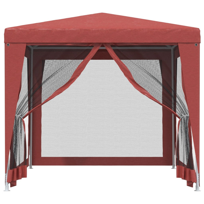 Cort de petrecere cu 4 pereți din plasă, roșu, 2,5x2,5 m, HDPE - WALTI WALTI