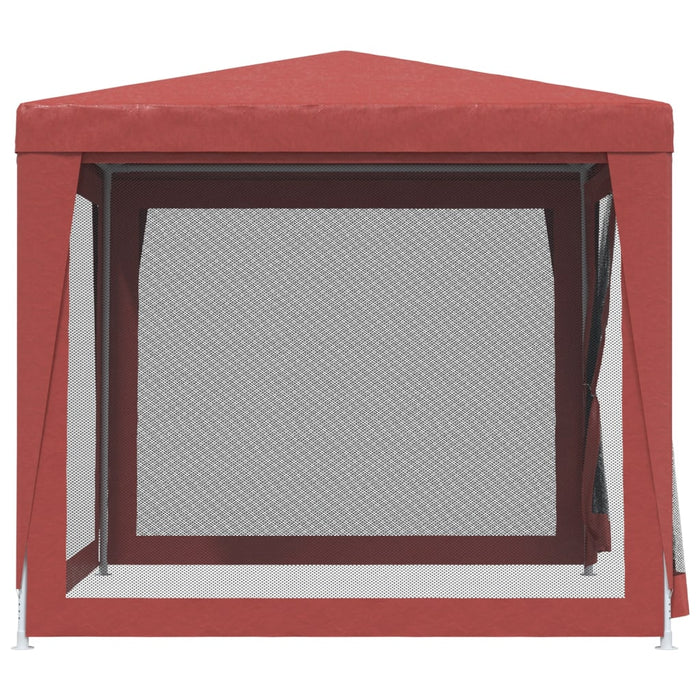 Cort de petrecere cu 4 pereți din plasă, roșu, 2,5x2,5 m, HDPE - WALTI WALTI