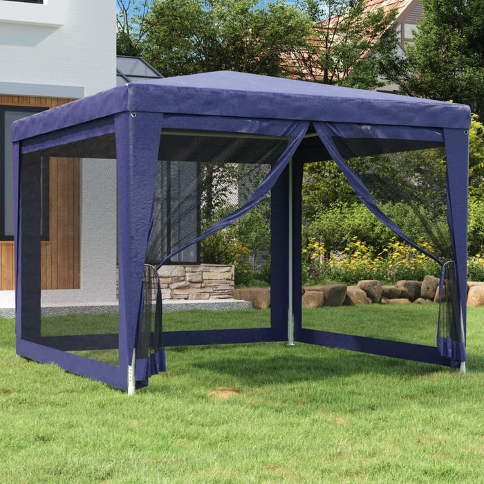 Cort de petrecere cu 4 pereți din plasă, albastru, 3x3 m, HDPE - WALTI WALTI