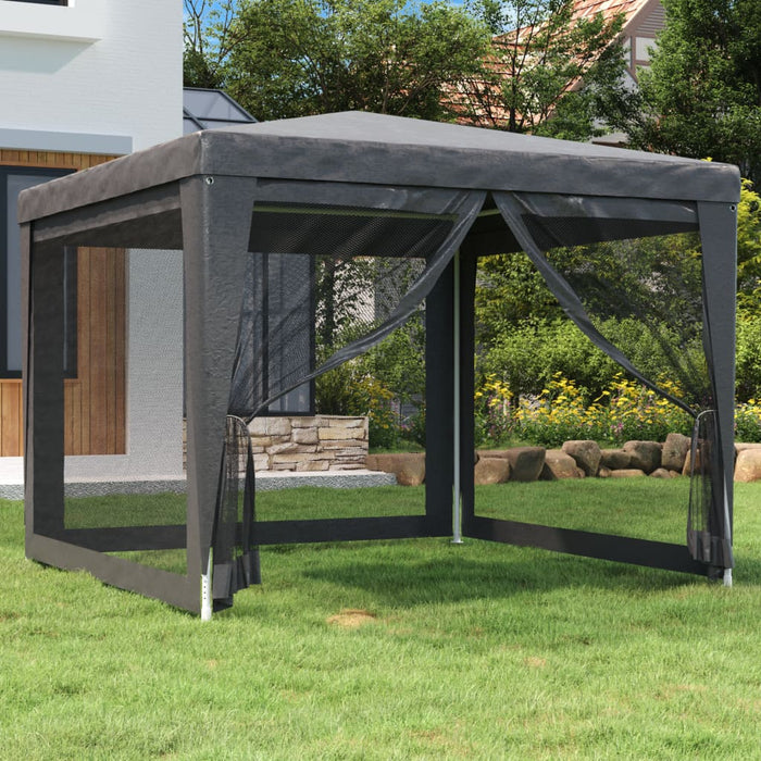 Cort de petrecere cu 4 pereți din plasă, antracit, 3x3 m, HDPE - WALTI WALTI