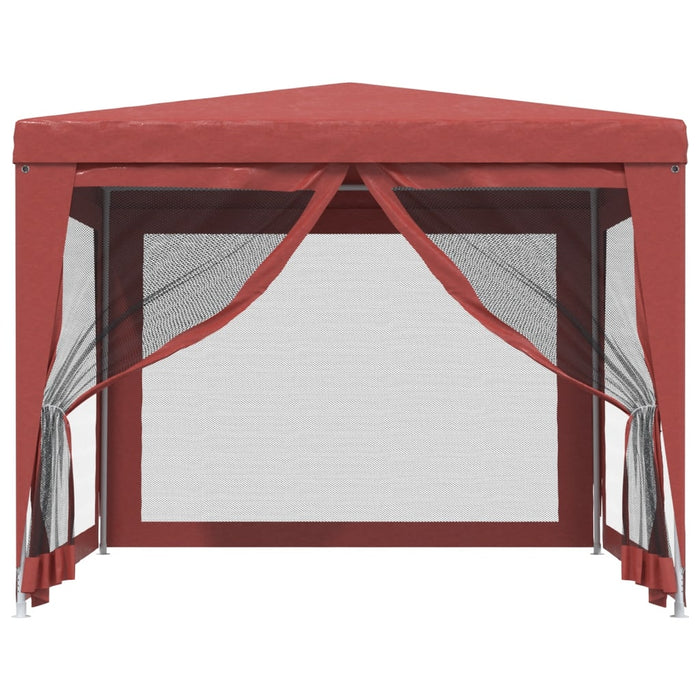 Cort de petrecere cu 4 pereți din plasă, roșu, 3x3 m, HDPE - WALTI WALTI