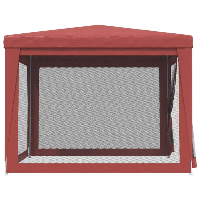 Cort de petrecere cu 4 pereți din plasă, roșu, 3x3 m, HDPE - WALTI WALTI