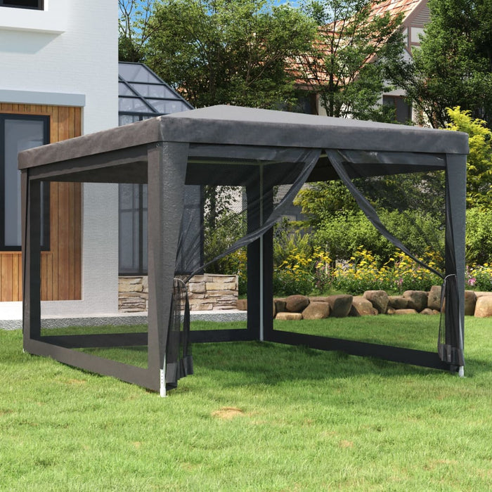Cort de petrecere cu 4 pereți din plasă, antracit, 3x4 m, HDPE - WALTI WALTI
