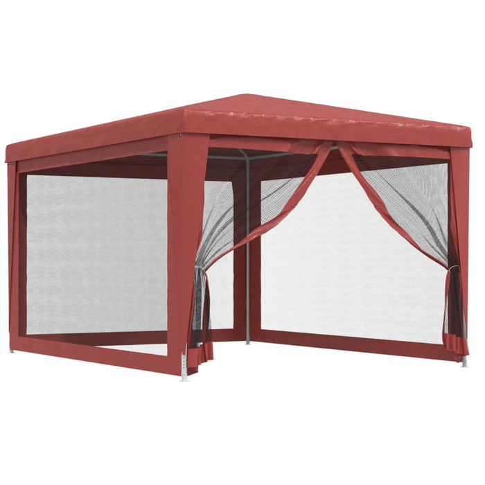 Cort de petrecere cu 4 pereți din plasă, roșu, 3x4 m, HDPE - WALTI WALTI
