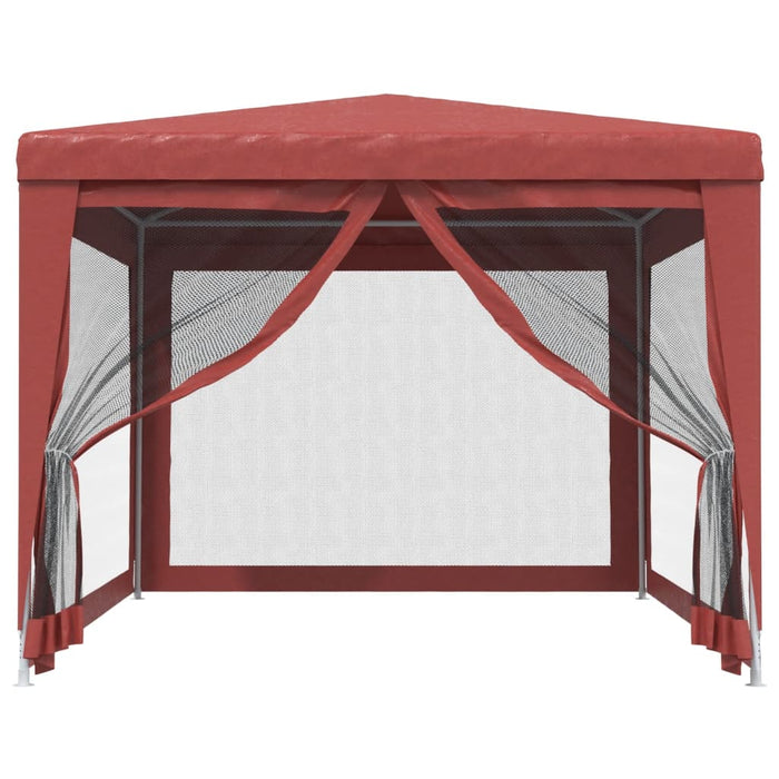 Cort de petrecere cu 4 pereți din plasă, roșu, 3x4 m, HDPE - WALTI WALTI