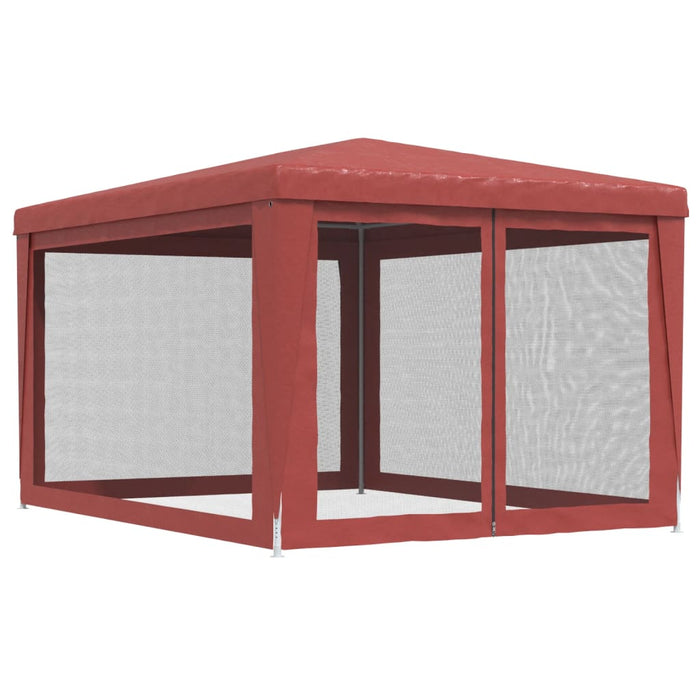Cort de petrecere cu 4 pereți din plasă, roșu, 3x4 m, HDPE - WALTI WALTI