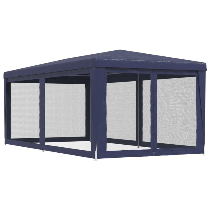 Cort de petrecere cu 6 pereți din plasă, albastru, 3x6 m, HDPE - WALTI WALTI