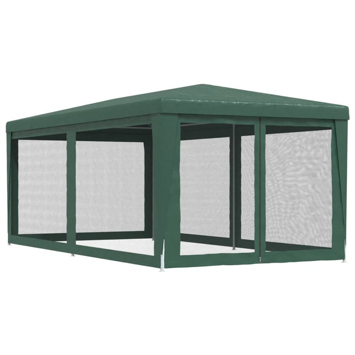 Cort de petrecere cu 6 pereți din plasă, verde, 3x6 m, HDPE WALTI