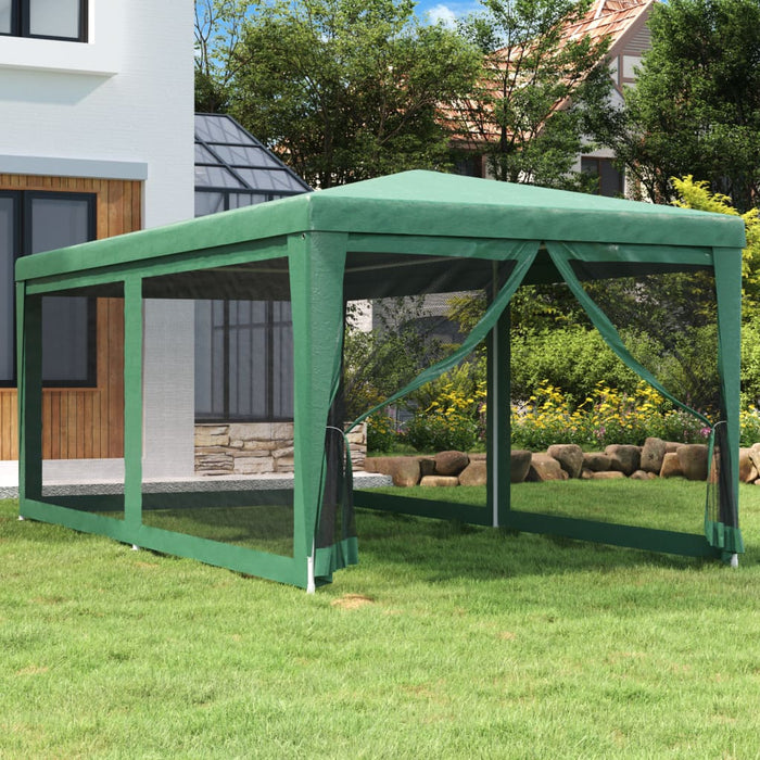 Cort de petrecere cu 6 pereți din plasă, verde, 3x6 m, HDPE WALTI