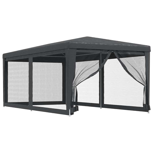 Cort de petrecere cu 6 pereți din plasă, antracit, 3x6 m, HDPE - WALTI WALTI